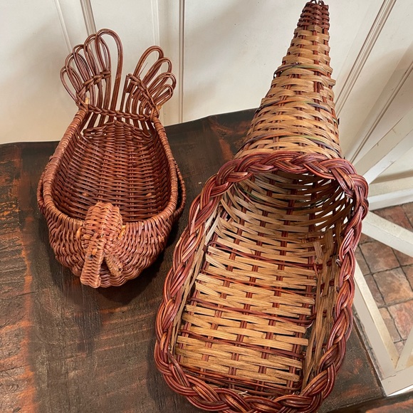 Vintage Boho Turkey and Cornucopia Baskets - Picture 3 of 8